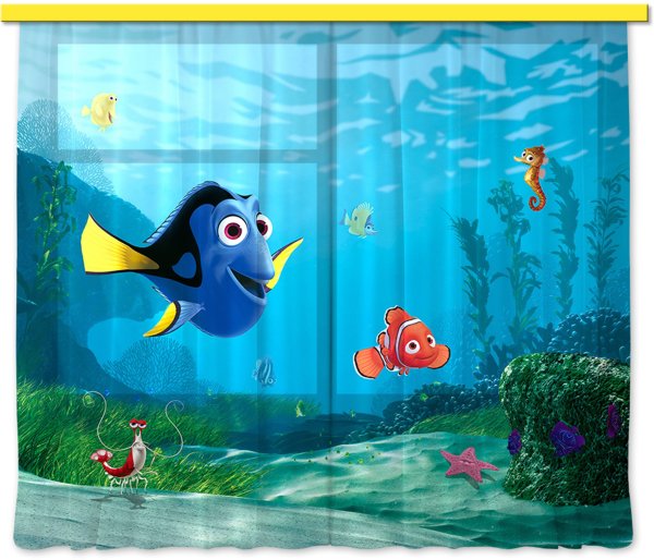 "Findet Dorie & Nemo" Kinder Foto Vorhang Gardine 280x245cm