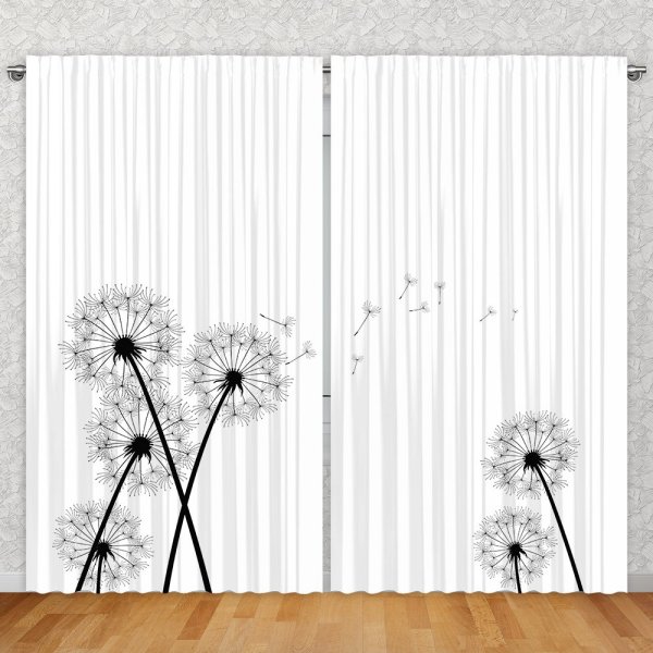 Foto Vorhang Gardine | verdeckte Schlaufe oder Kräuselband | Pusteblume