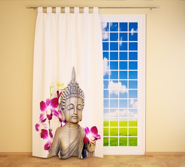 Foto Schlaufenschal Vorhang Gardine "Buddha Orchidee"