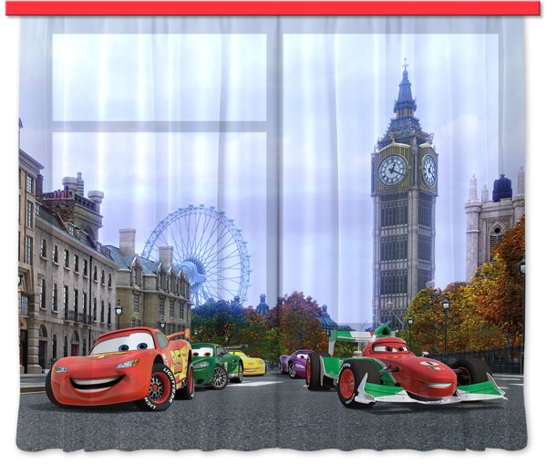 "Cars" Kinder Foto Vorhang Gardine 180x160cm